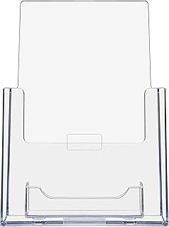 Brochure Holder with Attached Business Card Slot Holds 5.5 Inch Wide Paper and Printed Materials Counter Top Handout Take One Retail Settings Medical Offices by Marketing Holders