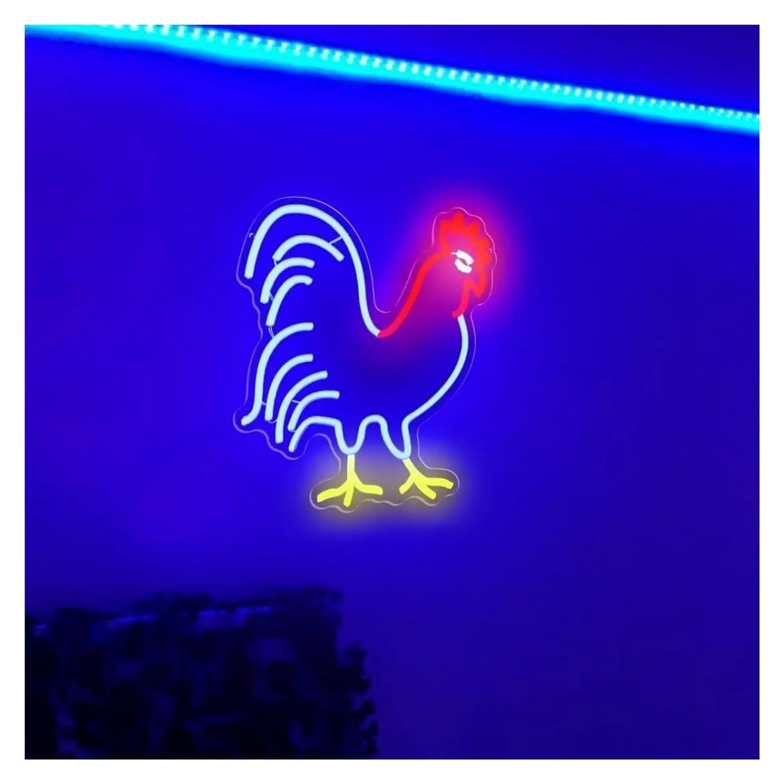 lampe au néon Lampe LED à intensité variable en forme de coq pour enseigne au néon pour mur salle fête magasin club bar