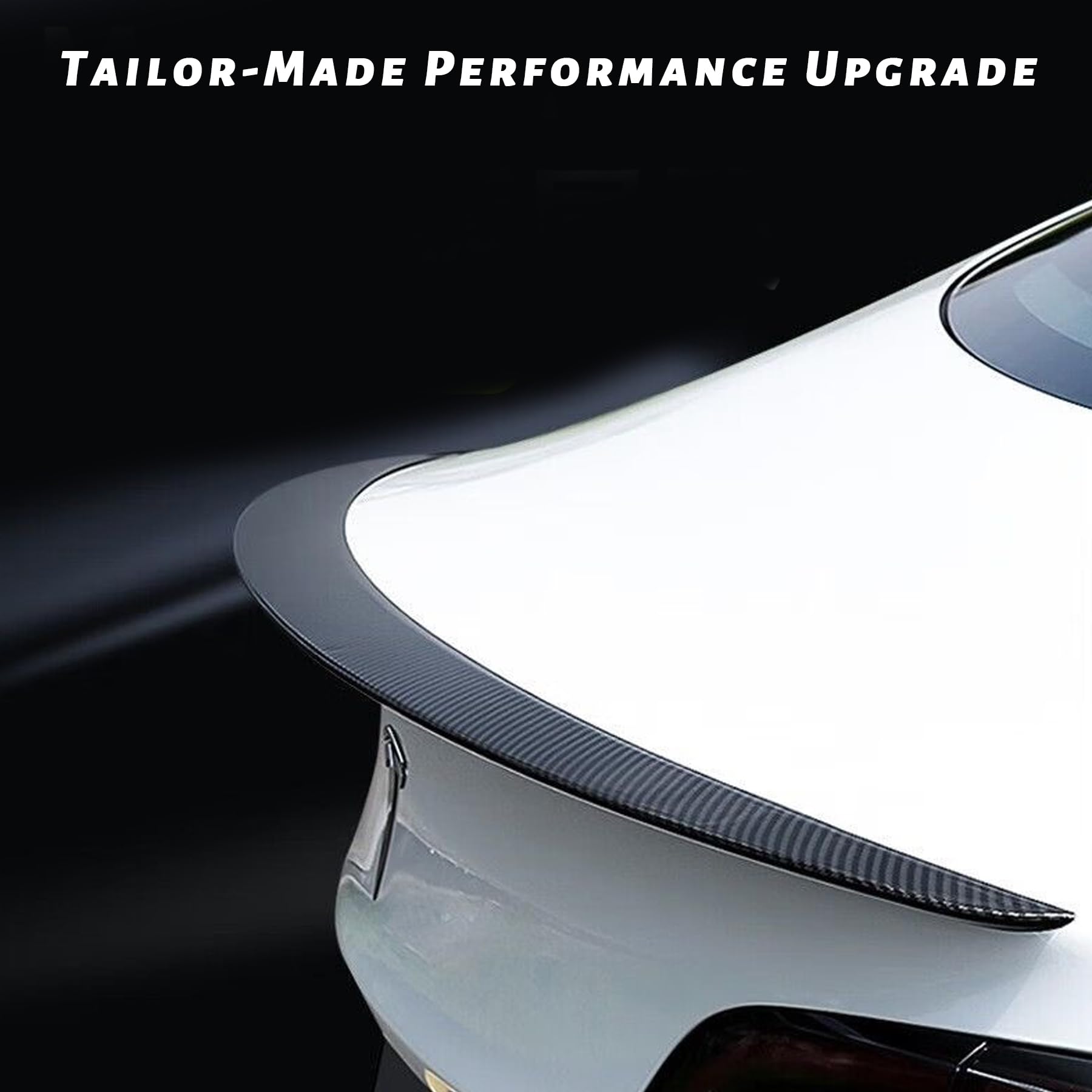 Performance Aileron pour Model 3 2016-2023 (Fibre de Carbone Mat) | Aileron Arrière D'origine en Fibre de Carbone pour Tesla, Spoiler Wing Performance, Couvercle de Coffre Arrière ABS