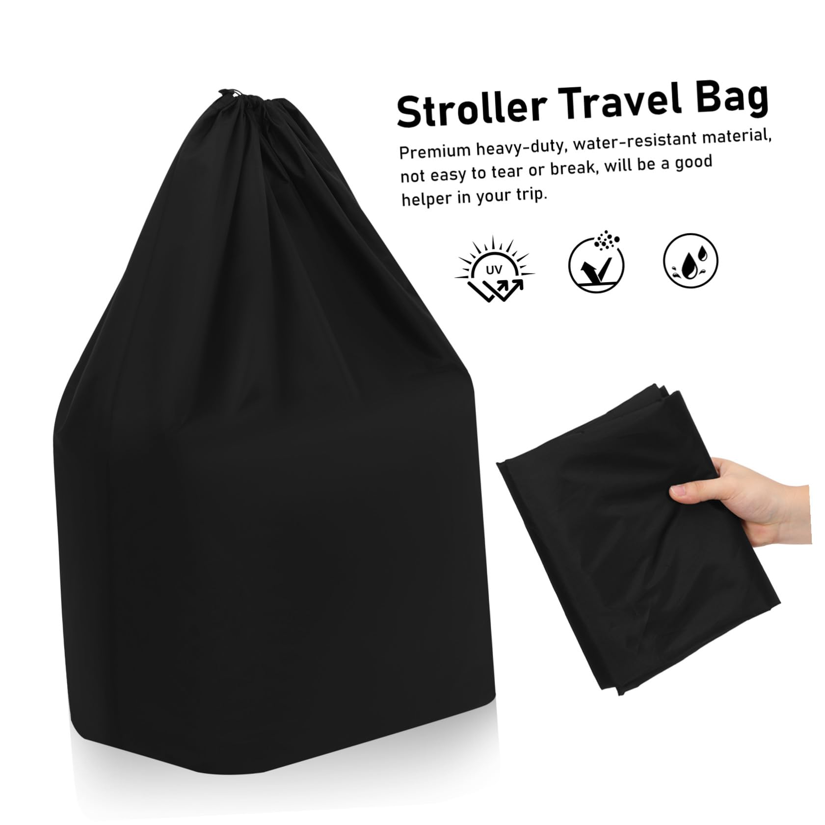 Toyvian Borsa per Viaggi in Aereo da Viaggio in Nylon Nero Spallacci Doppi e Protezione per Passeggino Sacco Compatibile la Maggior Parte dei Passeggini
