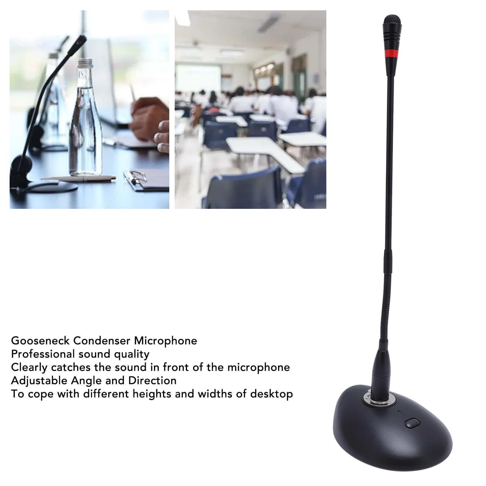 Annadue Mikrofon Przewodowy z gęsią szyją, Montowany na Stole Przewodowy Kardioidalny Mikrofon Pojemnościowy z Filtrem Pop do Karaoke, Konferencji i nagrań Studyjnych