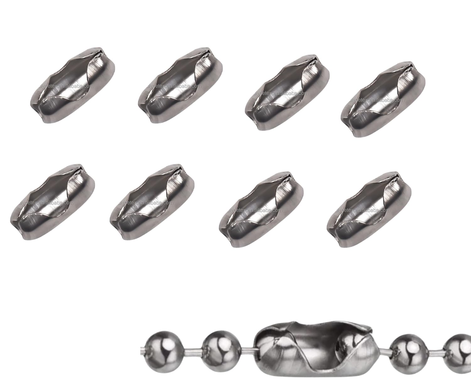 Rokel Stainless Steel-8Pcs Roller Blind Chain Connectors – 8 Pcs Stainless Steel Blind Cord Connector Clips For Roman & Vertical Blinds – Easy Fit Window Blind Repair Parts (Stainless Steel-8Pcs)