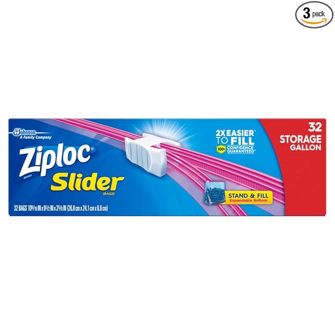 2 gallon ziploc slider bolsas