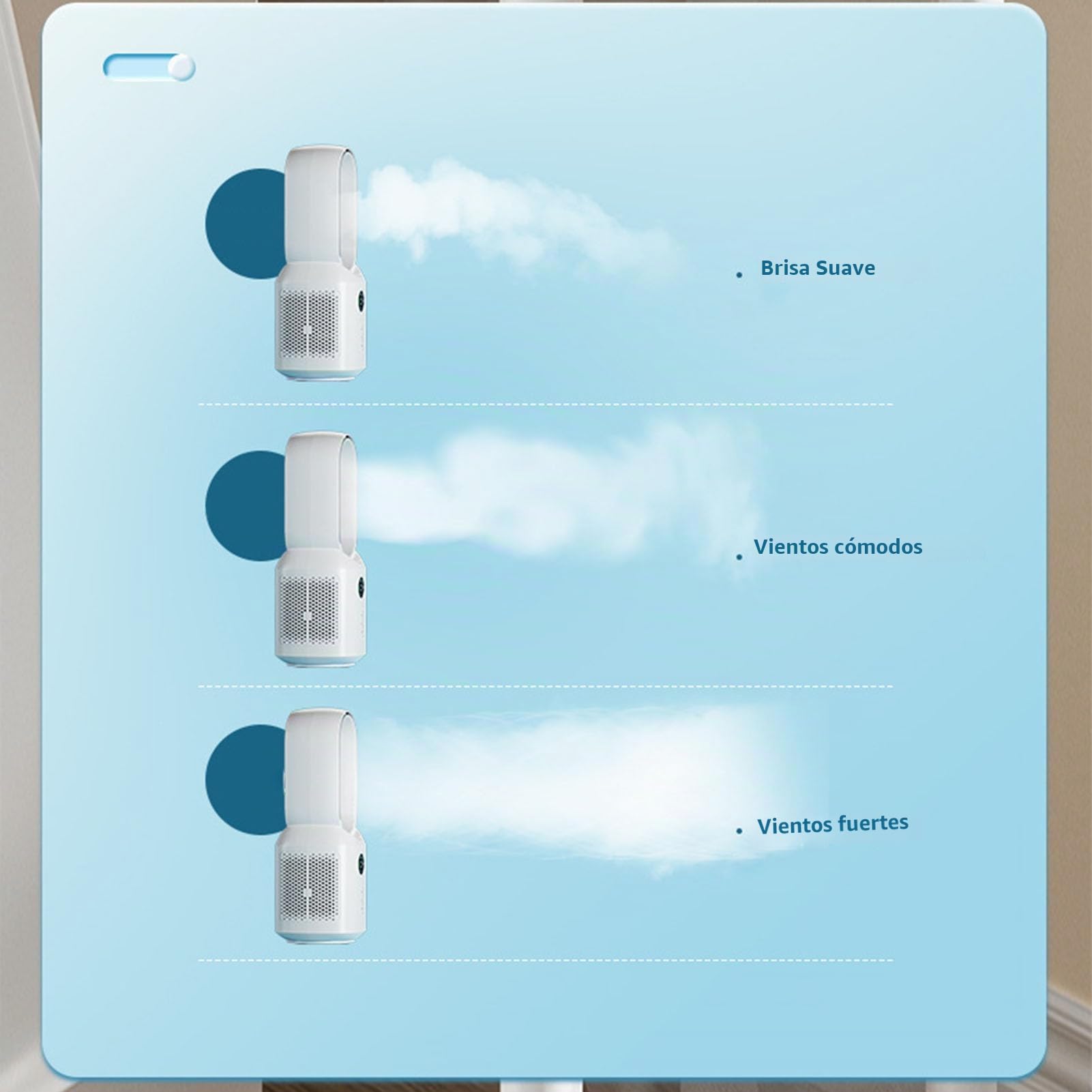 Asixxsix Ventilador de Escritorio sin Aspas, Ventilador Oscilante de 3Velocidades, Ventilador de Escritorio Recargable de 106° con Luz Nocturna LED, Pequeño Ventilador de Oficina Silencioso