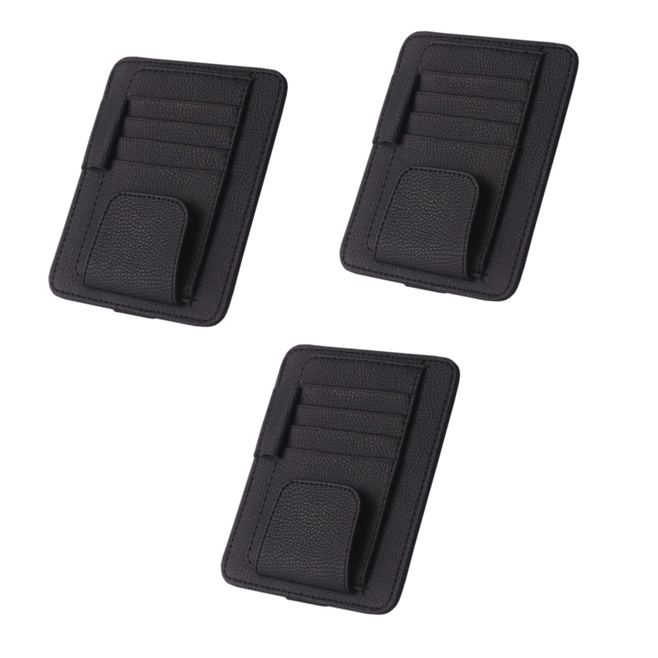 SHERCHPRY 3piezas Organizador De Visera Solar para Coche Funda De Almacenamiento De PU Negro para Gafas Teléfonos y Accesorios De Automóvil Compatible La Mayoría De Vehículos