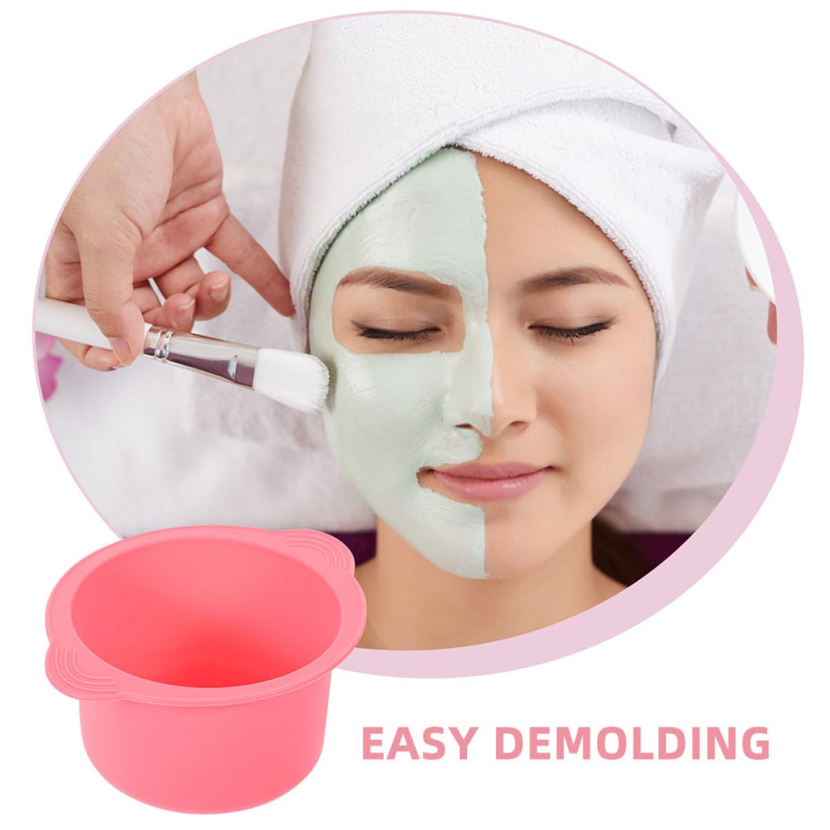 2pcs Silicone Wax Warmer Bowl Non-stick Wax Melt Liner Easy Demolding Beauty Mixing Bowl for Hair Removal and Therapy