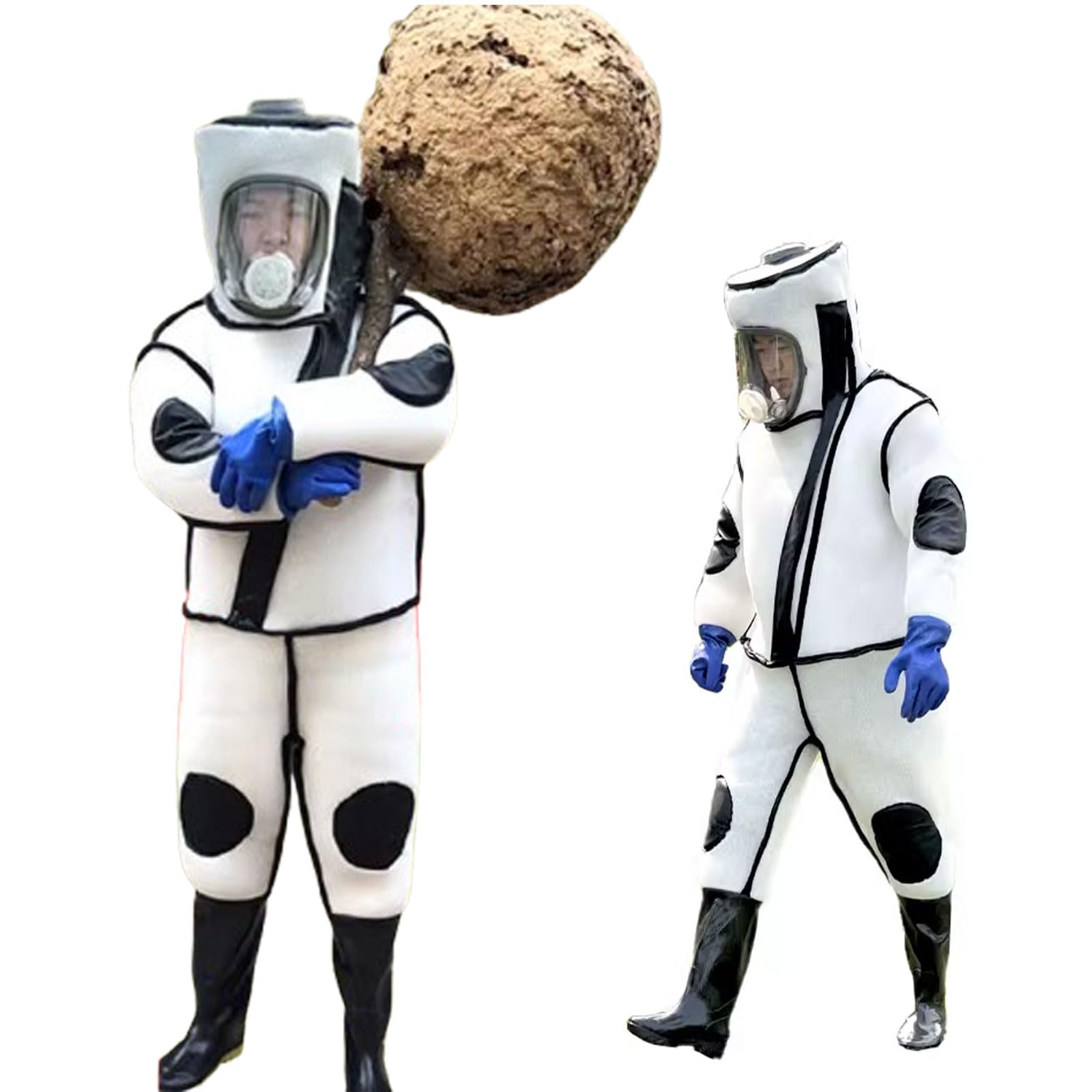 Traje de apicultura antipicaduras, equipo para apicultores, con guantes, capucha ventilada y tres ventiladores, traje de polialgodón ultraventilado, traje para apicultores profesionales y principiante