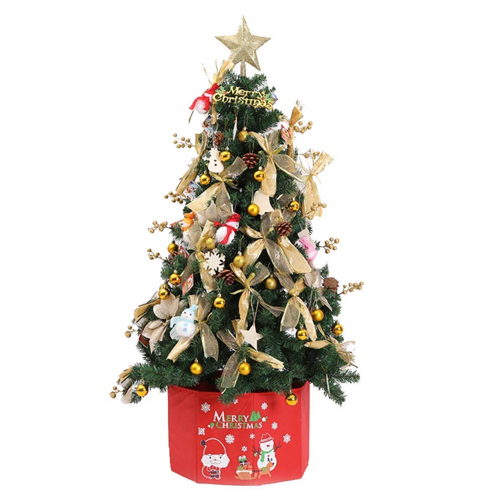 Premium Decorated Christmas Tree Artificial Hinged Christmas Tree Full Spruce Tree Eco-Friendly PVC Christmas Pine Tree with Ornaments Solid Metal Holder for Home-f 9ft (270cm)