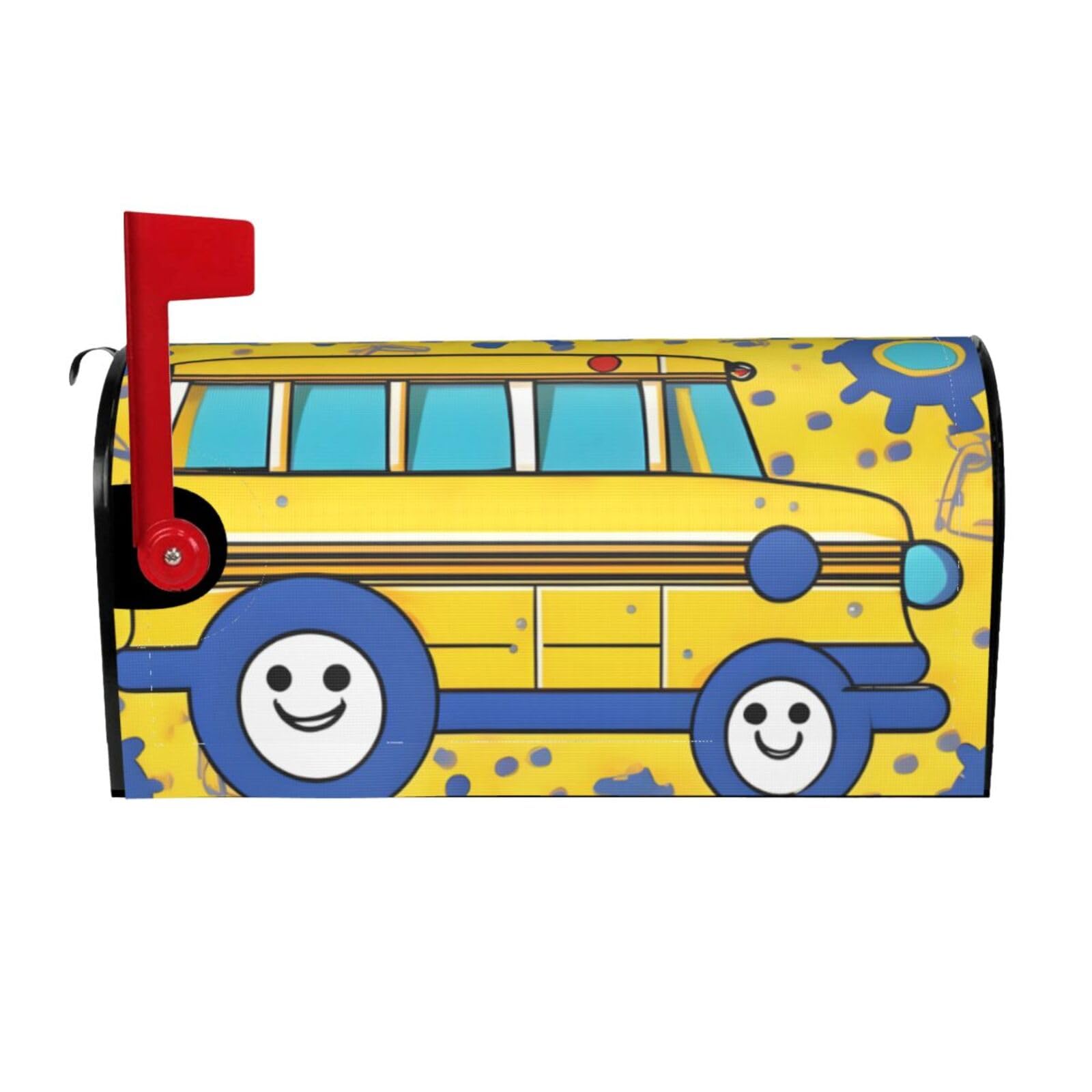 School Bus Print Print Mailbox Cover Wraps Post Letter Box Cover Decor For Outside Garden Yard Farmhouse Home