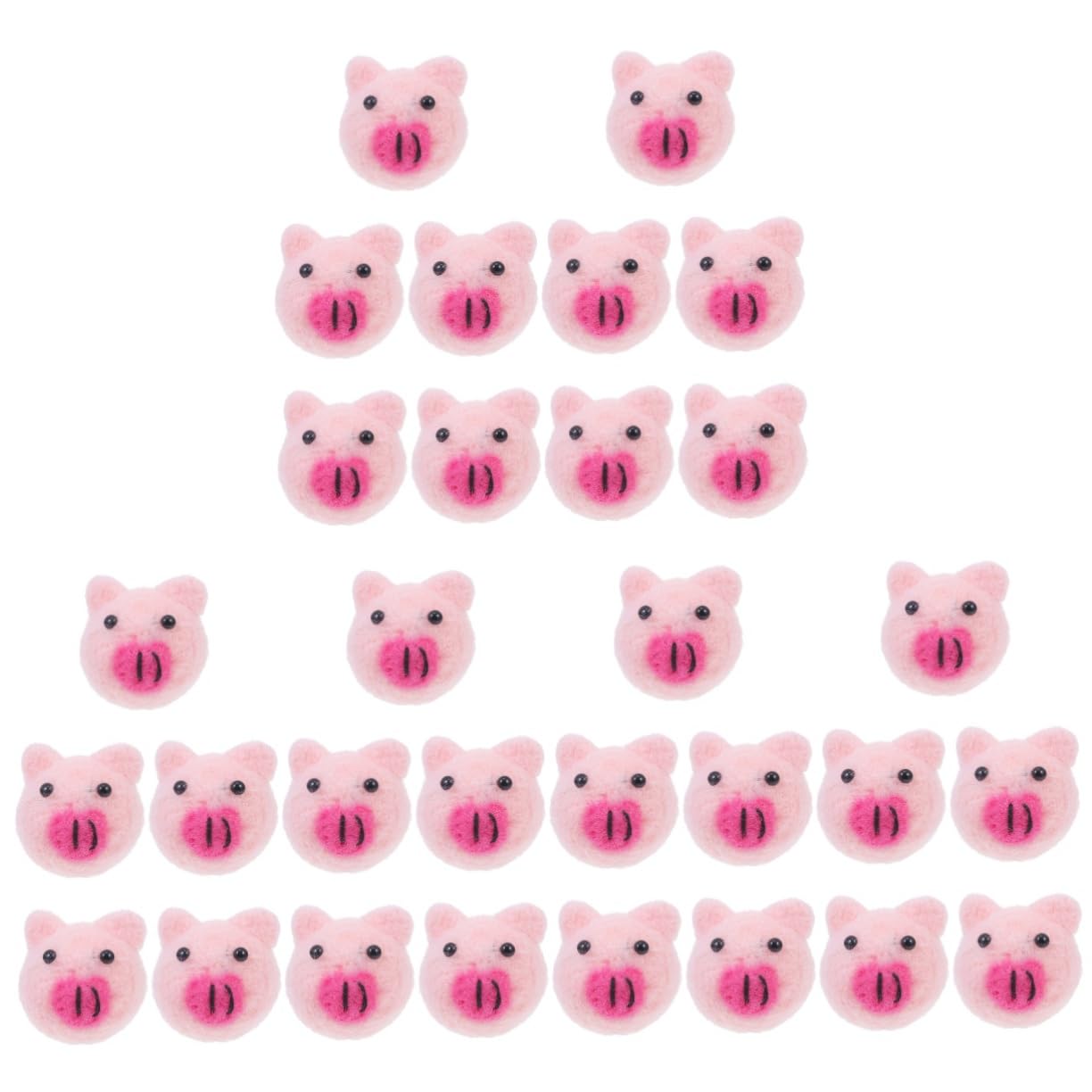 Breloques en feutre de laine cochon pour pinces à cheveux et bricolage DIY