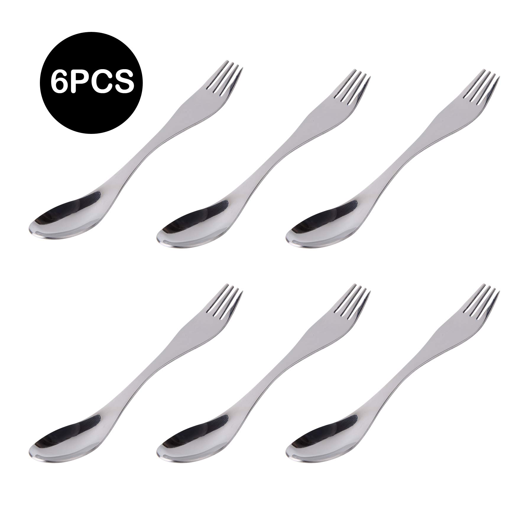 sansheng 6 Pack Stainless steel double-head multi-function fork, spoon, Stainless Steel Sporks for Household Use Camping Travel