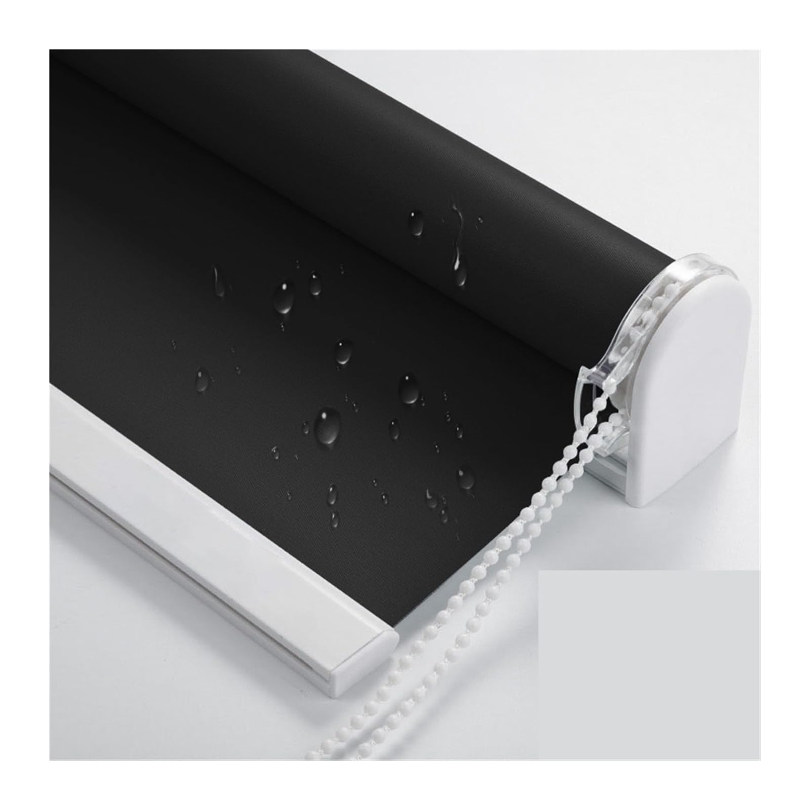 roller blackout blind Manual Blackout Roller Blinds Elegant Shades for Office Kitchen Bedroom Fabric Fit Bathroom Kitchen Bedroom Window(Black,W90xH200cm)