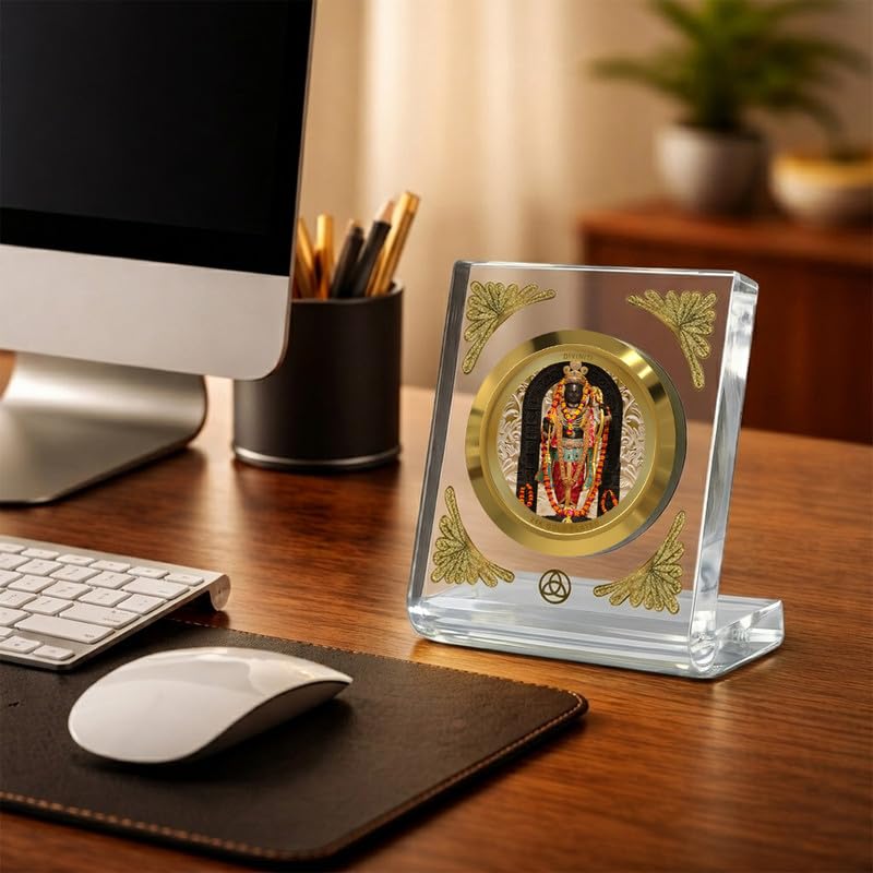 Image of DIVINITI 24K Gold Plated Religious Car Dashboard Frame | Premium God Idol Frame for Car, Home Mandir & Office Table | Spiritual Gift, Decorative Showpiece