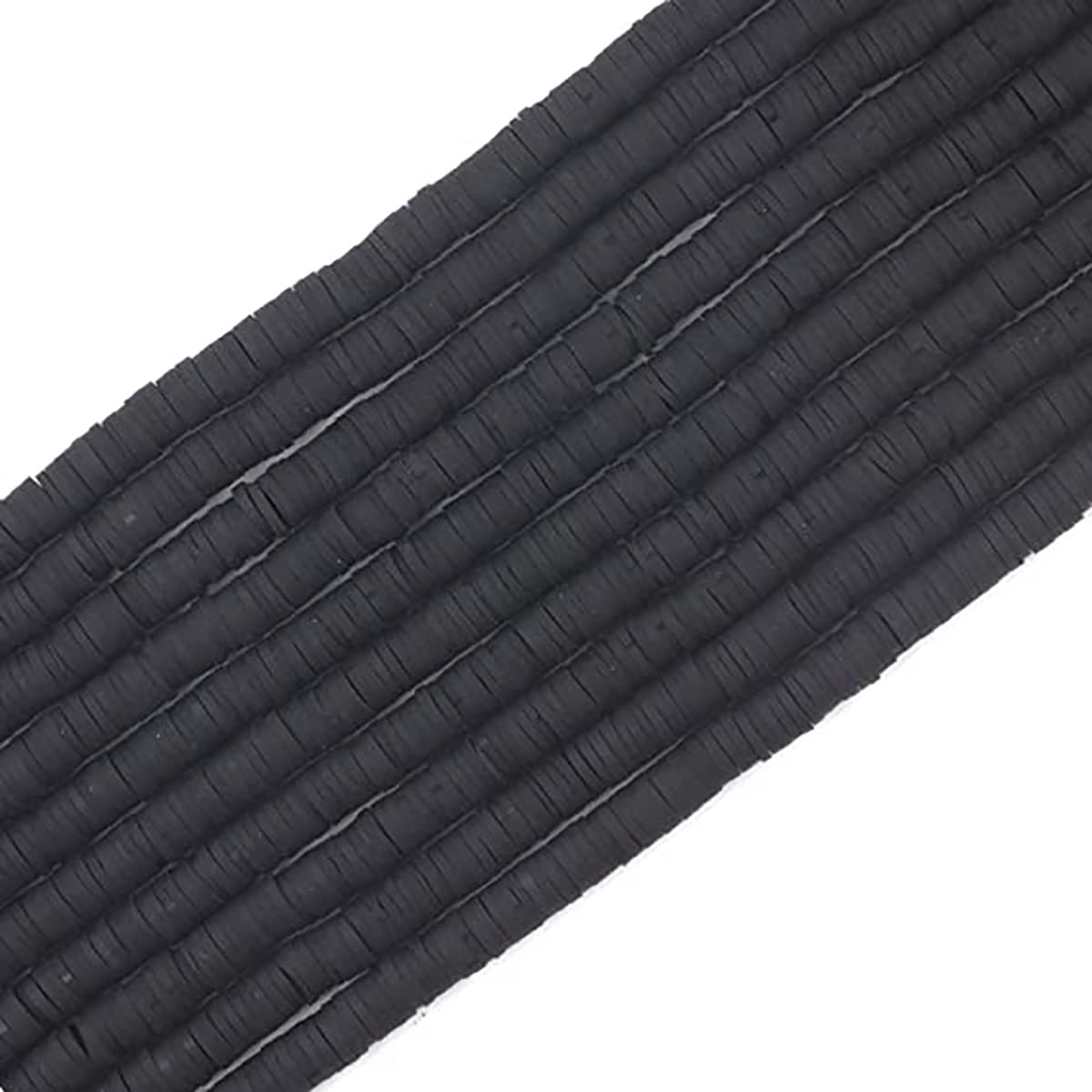 10 Strands 6mm Clay Beads Heishi Beads 3400 PCS Vinyl Chip Disk Flat Round Loose Beads DIY for Jewelry Making Necklace (RT-Black-6)