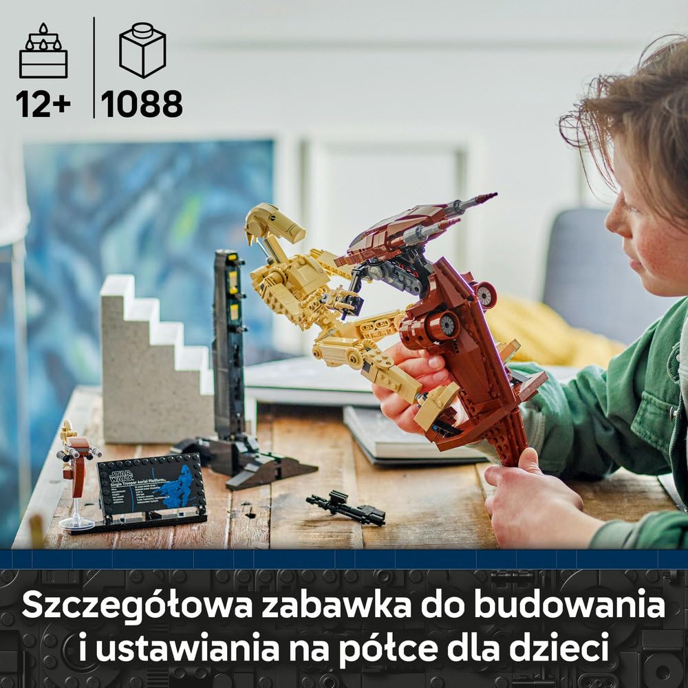 LEGO Star Wars Droid bojowy z platformą STAP 75428 | Kolekcjonerska figurka, zestaw klocków 12+, prezent dla fana Star Wars, klocki dla chłopca i dziewczynki, 1088 elementów