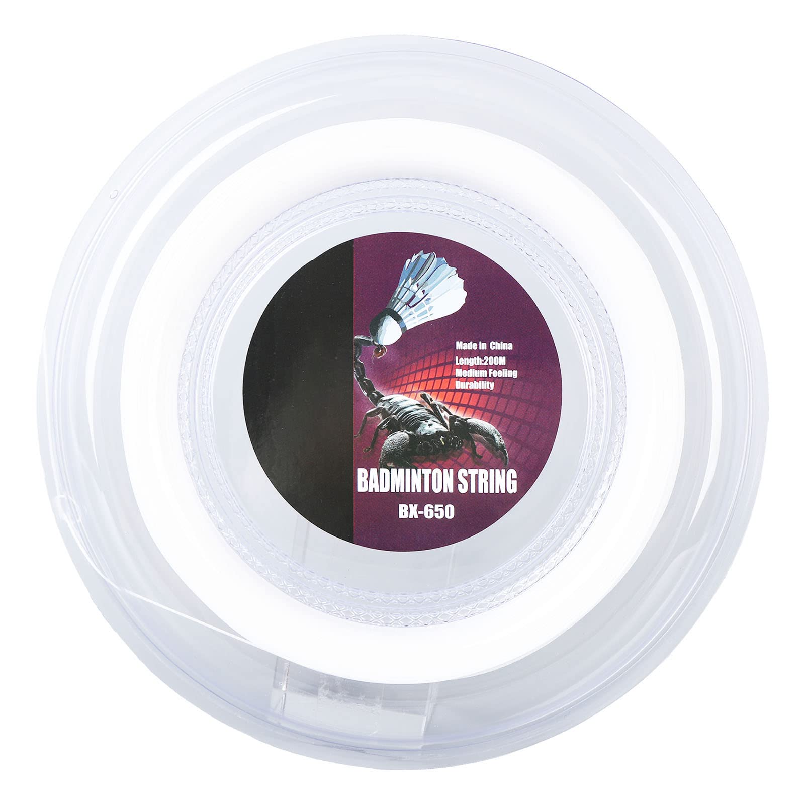 Badminton Raquette Cordage Badminton Corde Badminton Ligne Badminton Raquette Ligne 0.72mm 200m Badminton Raquette Corde Nylon Badminton Entraînement Raquette Corde Ligne (Blanc)