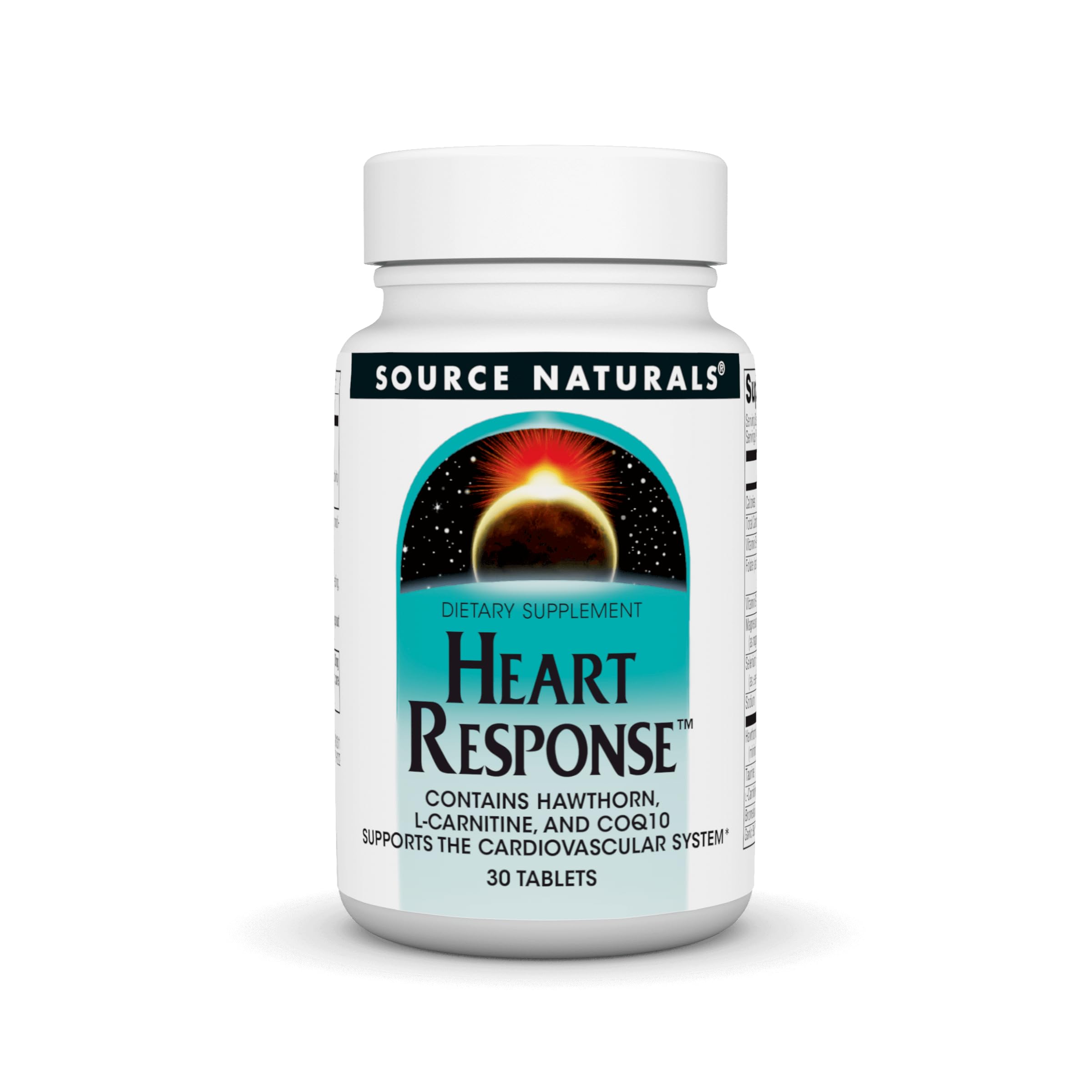 Source Naturals Heart Response, Contains Hawthorn, L-Carnitine, and CoQ10, Supports The Cardiovascular System* - 30 Tablets
