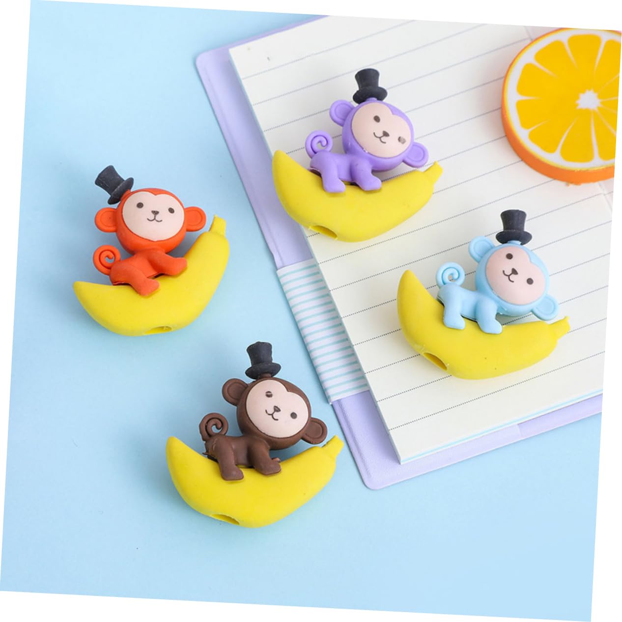 Gomme da Cancellare Tpr Scimmia Banana 48 Pezzi per Studenti | Cartoon, Animali Simpatici, Accessori di Cancelleria per Uso Scolastico Colore Casuale