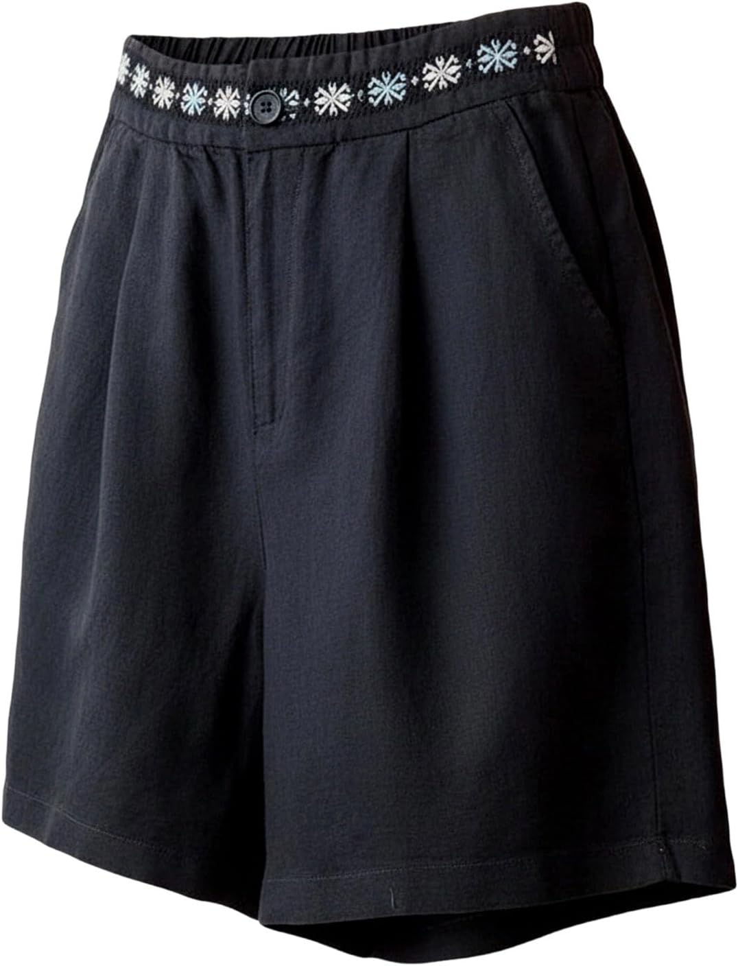 Linen Shorts for Women High Waist Wide Leg Lounge Embroidered Shorts Dressy Casual Summer Beach Vacation Clothes