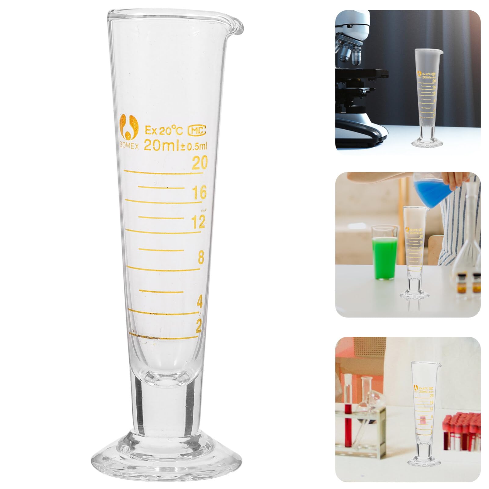 iplusmile Labor-Messbecher 20 Ml Borosilikatglas Dreieckiger Glasbecher Mit Sichtbaren Skalierungen Für Präzise Wissenschaftliche Messungen Und Laboranwendungen