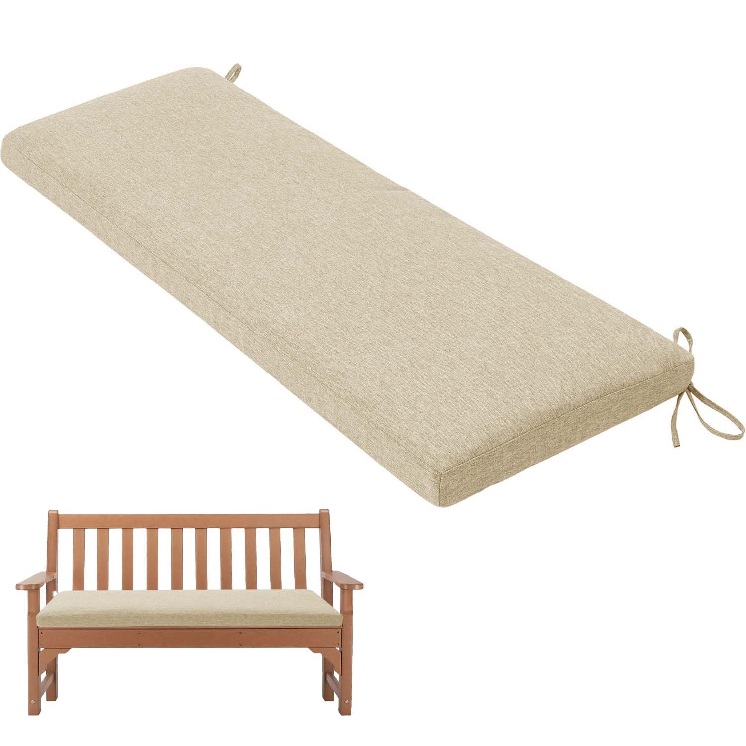 Coussin de jardin en lin naturel haut de gamme amovible pour banquette et terrasse