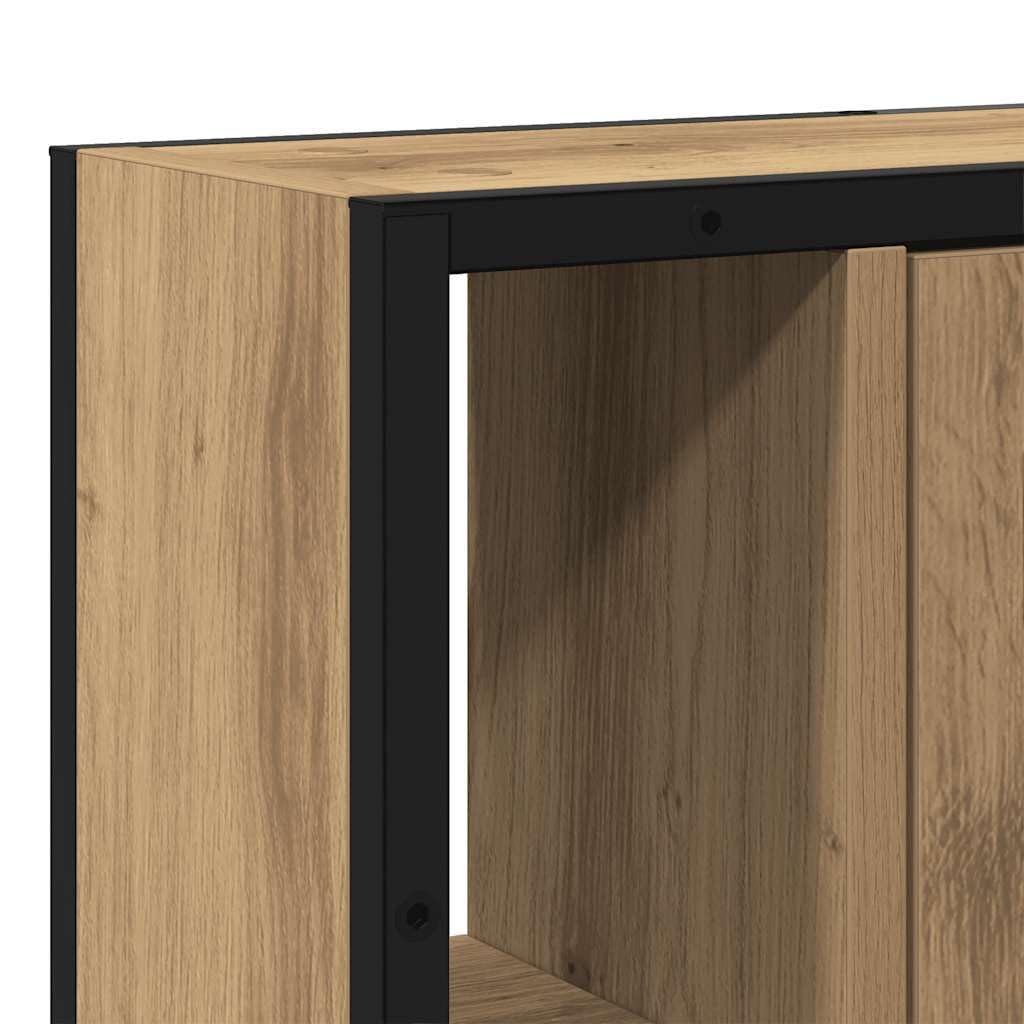 Spiegelschrank Artisan-Eiche 60x16x60cm aus Holzwerkstoff mit Stauraum für Badezimmer, Wandmontage, klare Glas-Spiegeloberfläche für Make-up und Rasur