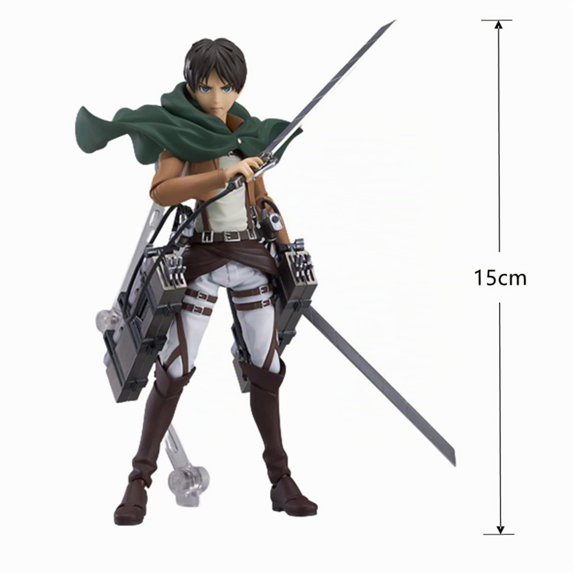 3 piezas Mikasa - Figura de acción de anime, personaje Eren Jaeger, articulada, móvil, intercambiable, rostro esculpido a mano, modelo de escultura de escritorio, decoración