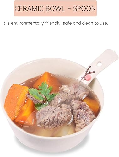 Miniatura 4 de Hemoton Juego de vajilla de cerámica de 6 piezas, vajilla de cerámica japonesa para el hogar, servicio de cocina, una persona (rojo)