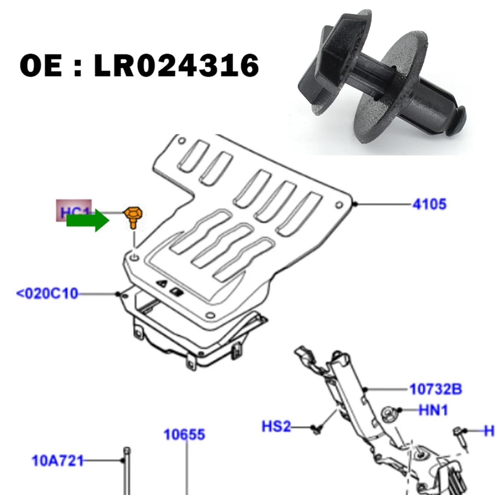Clip Coperchio Batteria Nylon Nero Per Land For Rover