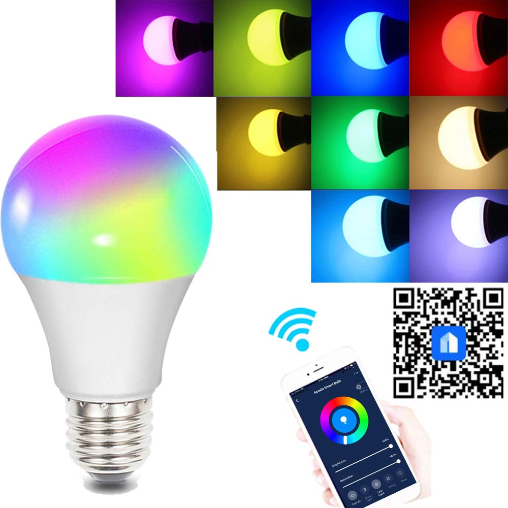Fcmila Wifi Smart Lamp Bulb, 10w Smart Dimmable Colorful Light Bulb Intellegent App Control Remoto Trabaja Con Alexa/Google Assistant/Siri/Ifttt (e27 / B22 / E26 / E14 / Gu10)