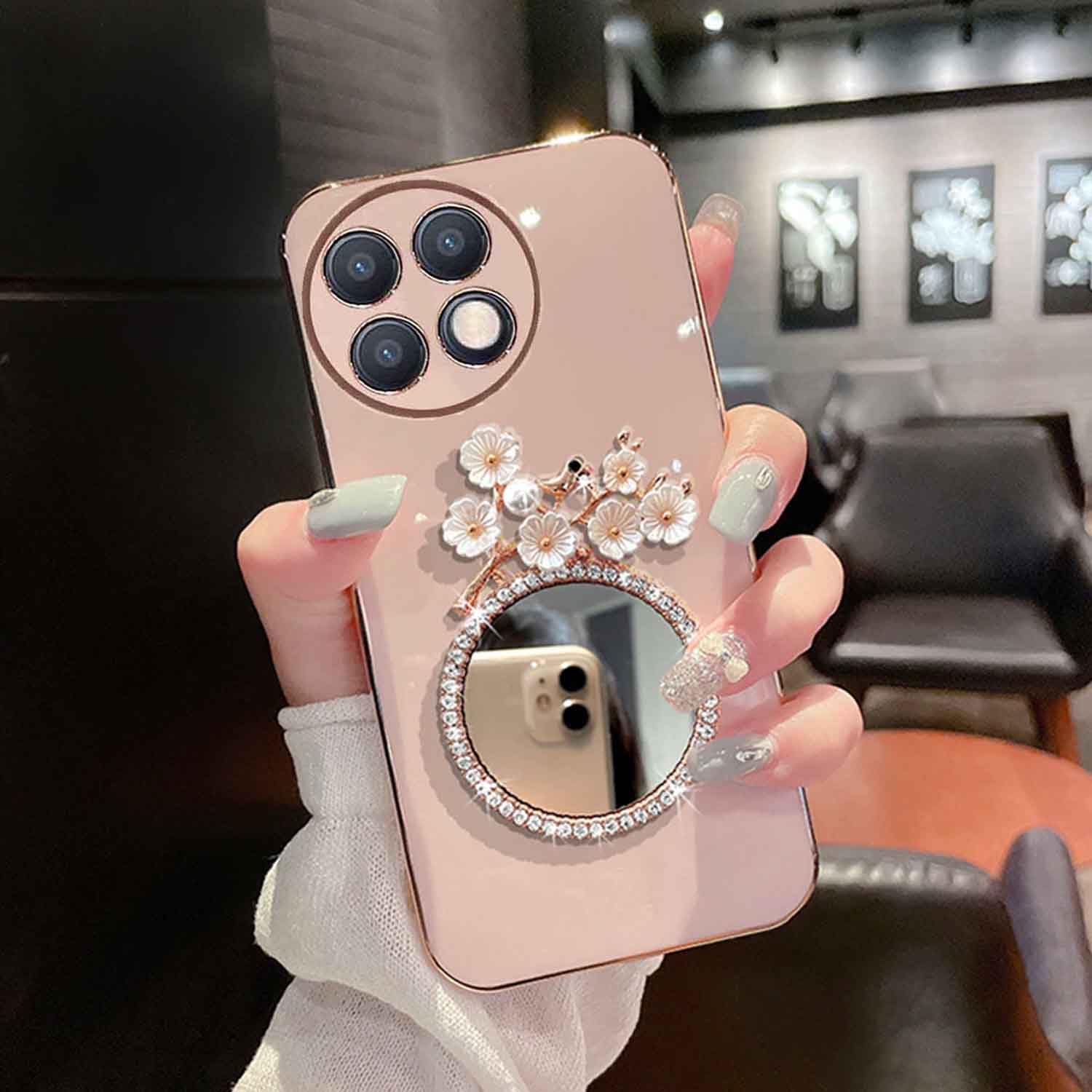 KC Back Cover for Oneplus 11 5G, Round Flower Mirror Electroplated Soft Silicone Camera Protection Case - Pink (B0C783VTZM) Amazon Price History, Amazon Price Tracker