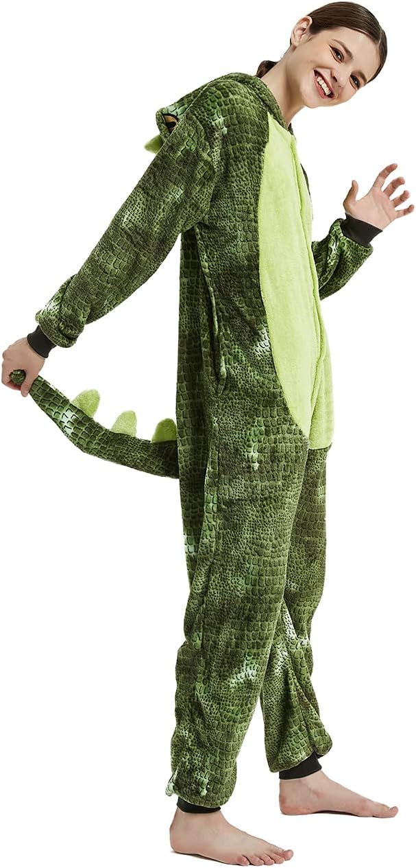 Adult Dinosaur Onesie Costume Outfit Women T-rex Animal Pajama Halloween Unisex (YULING, X-Large) - Image 3