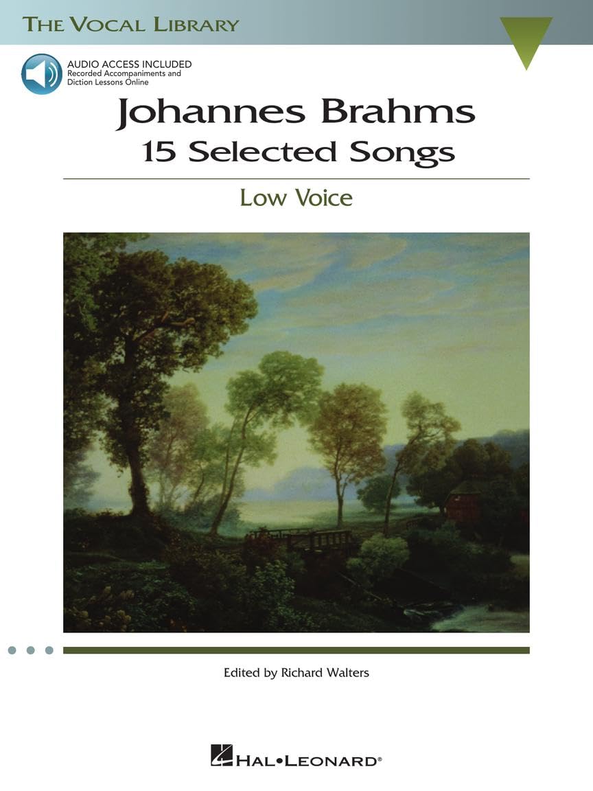 Johannes Brahms: 15 Selected Songs - Low Voice (Book/Online Audio) (The Vocal Library)