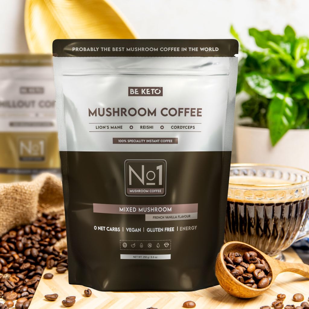 Caffè istantaneo, funghi (Lion's Mane & Cordyceps & Reishi), vaniglia francese, 250 g