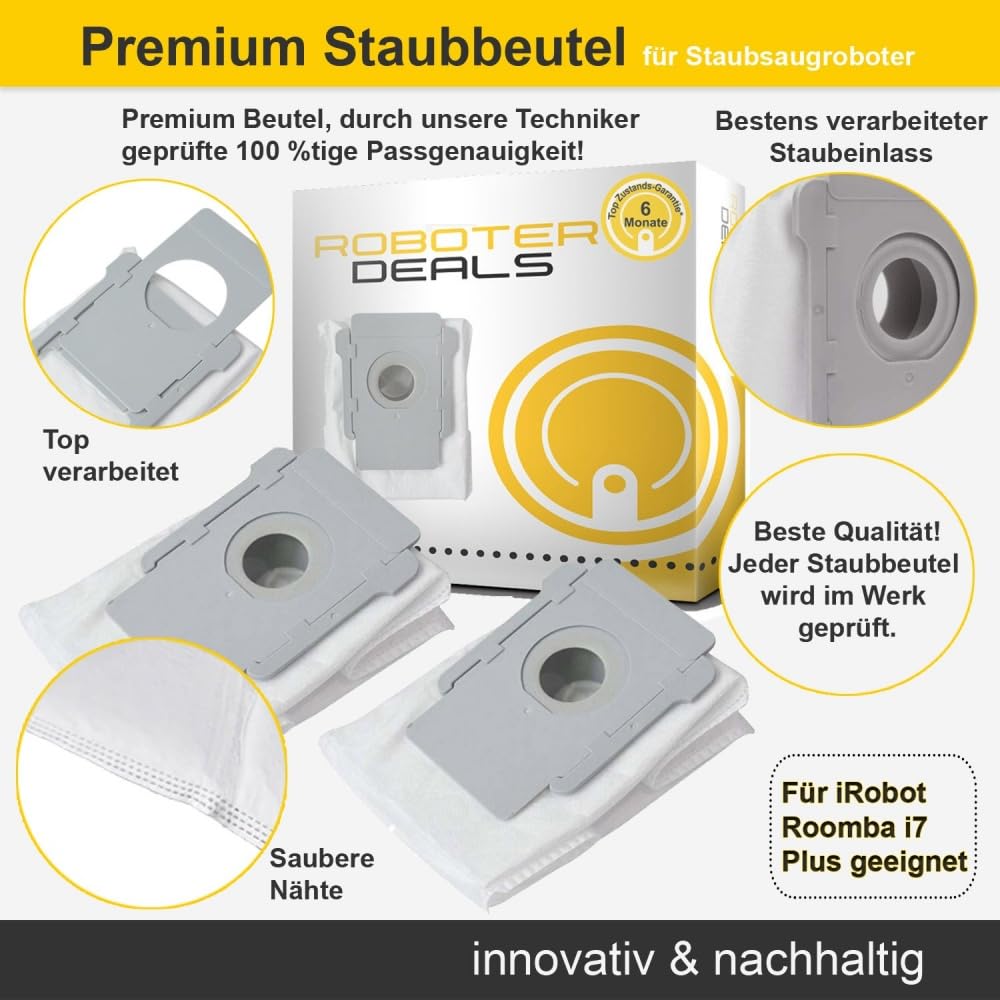 Roboter Deals - Zubehör Set, Ersatzteile Kit für iRobot Roomba Combo i8 u. i8 Plus (2X Filter, 2X Seitenbürste, 2X Hauptbürste, 2X Beutel) Staubsaugroboter