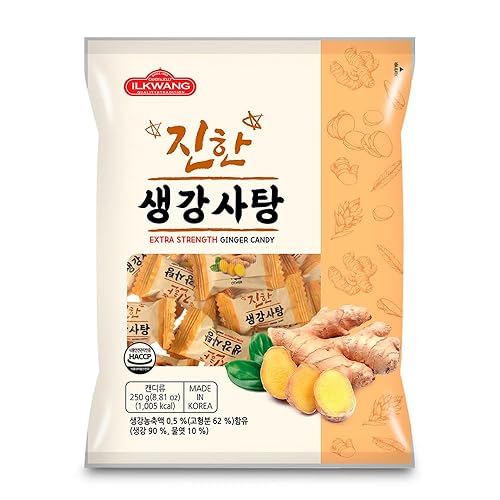 Minecook Ilkwang - Caramelo picante extra fuerte con sabor a jengibre8.81 onzas (8.81 onzas)