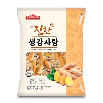 Minecook Ilkwang Extra Strength Ginger Flavor Candy Spicy Candy / 250g8.81oz