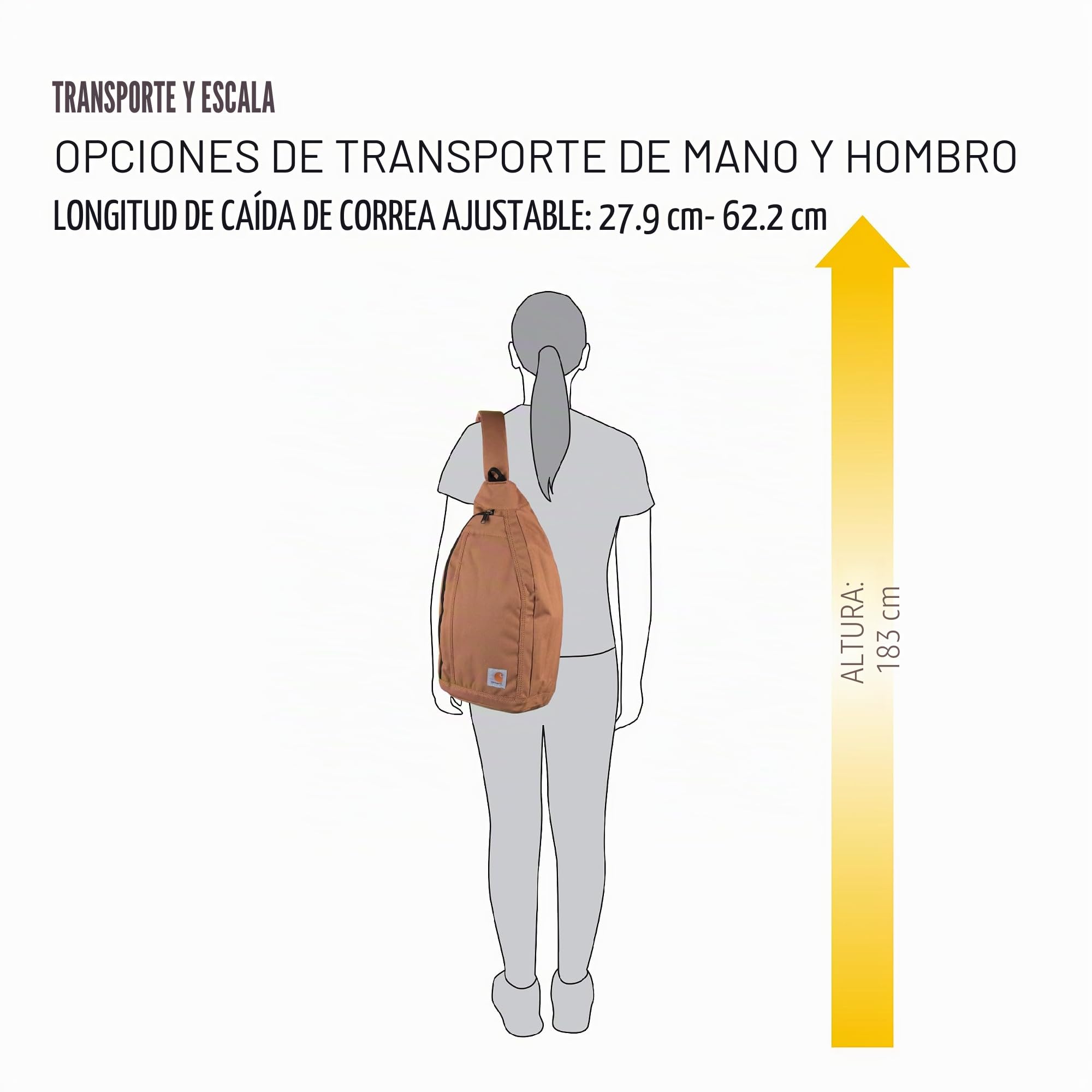Carhartt Durable Sling Bag, Crossbody Backpack With Side Release Buckle, Tablet Sleeve And Adjustable Strap Mochila tipo bandolera Unisex adulto (Pack de 1)