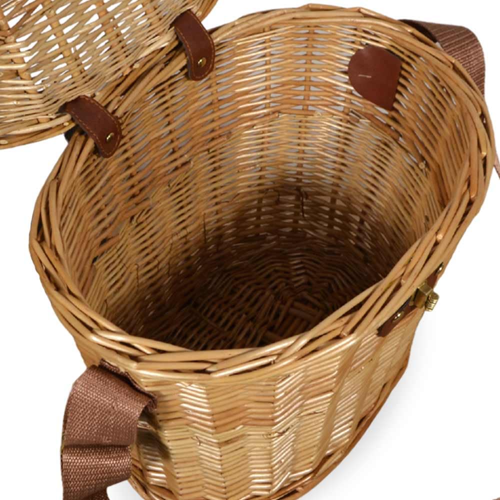 Cesto Funghi Vimini Ovale con Coperchio e Tracolla 34x25 h26 cm Oliver