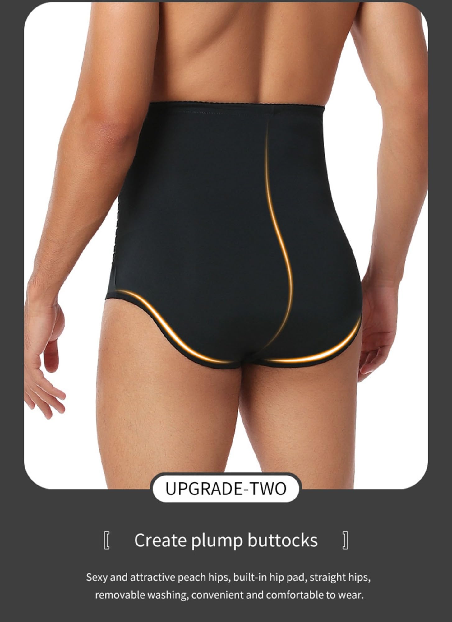 HLTYGWX Calzoncillos de Barriga para Hombre, Cintura Alta, Ropa Interior más Delgada, Control Firme, Faja para el Vientre, Faja de compresión Ajustable