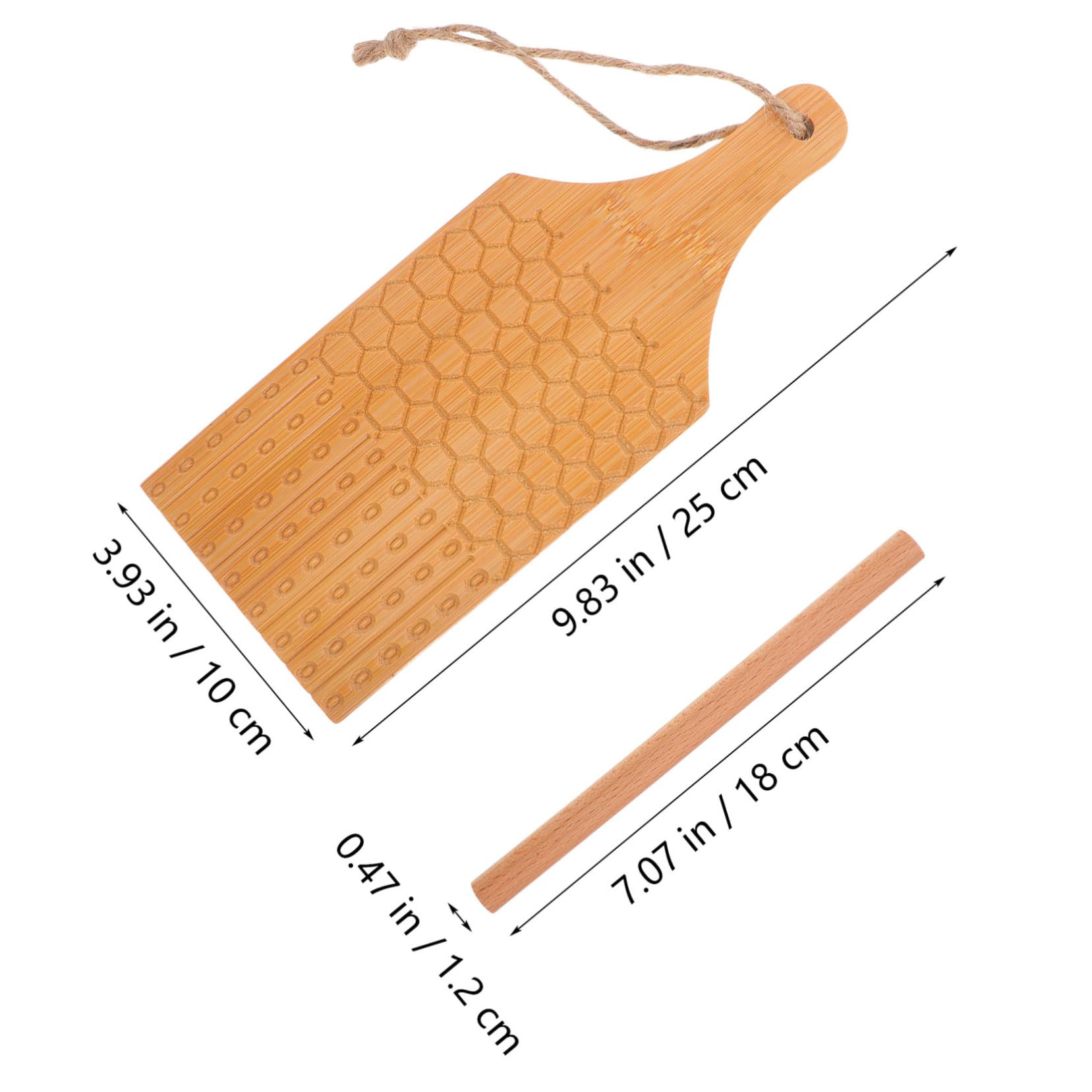 OKUMEYR Bamboo Gnocchi Paddle Board Wooden Pasta Maker for Gourmet Pasta Shaping