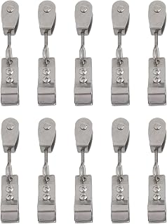 10 Pcs Pulley Wheel And Adjustable Clamps Set Stainless Steel For Shade Sail Installation, For 15-25mm Pipes Wire Ropes Under 4Mm For Garden Patio Structures