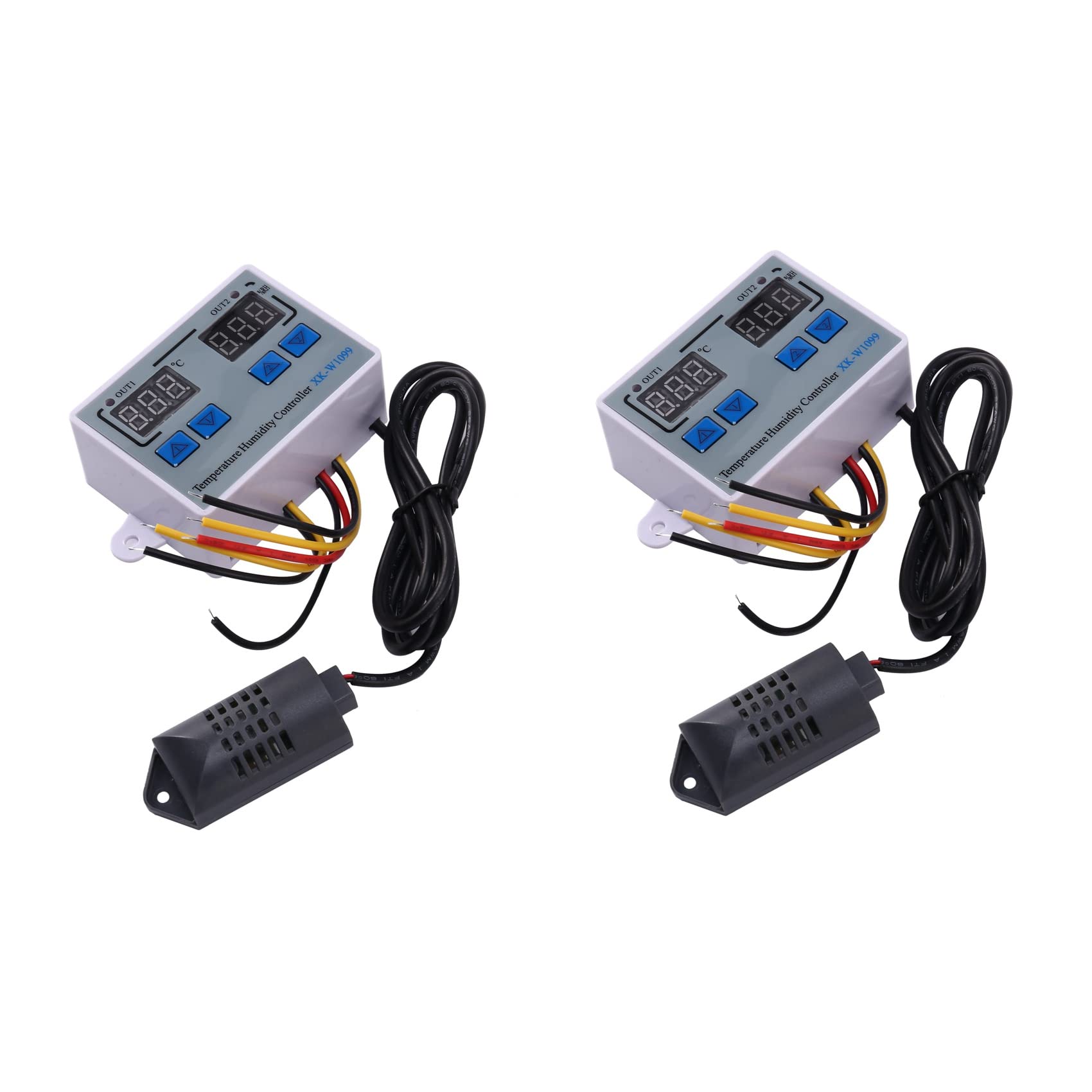 Jnchdghwa 2X XK-W1099 Dual Digital Thermostat Humidistat Egg Incubator Temperature Humidity Controller Regulator 110V-220V