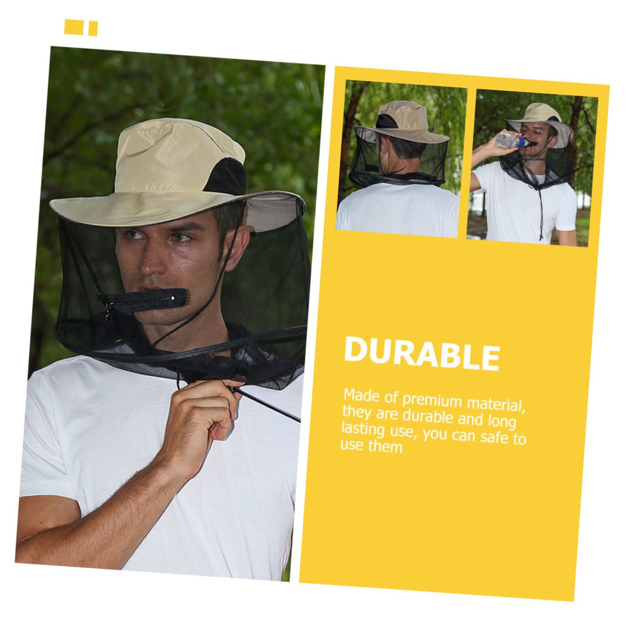 SUPVOX Sombrero de Mosquito de Pesca Borde Gorras Sombrero calentado Sombreros Gorro Apicultor Mosquito Net Sombrero de Red de Cabeza Profesional Sombrero de Apicultor Tela de Malla