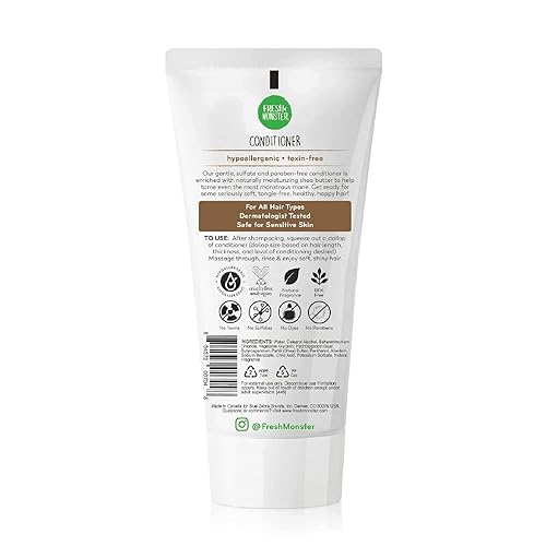Miniatura 2 de Fresh Monster Acondicionador para el cabello para niños sin toxinas hipoalergénico y natural acondicionador hidratante y nutritivo para niños coco 6