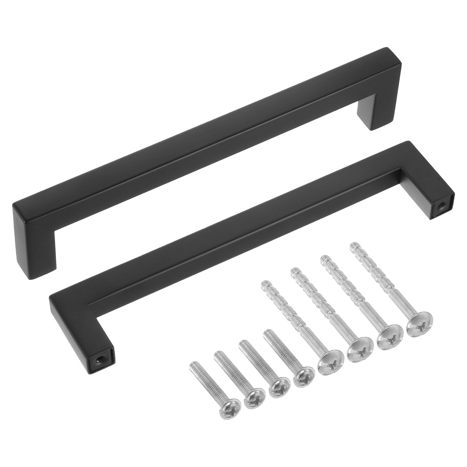 uxcell 30 Pack Square Bar Drawer Handles, 6 1/4 Inch Hole Center Modern Drawer Pulls Kitchen Cabinets Pull Stainless Steel Slim Cupboard Pulls, Matte