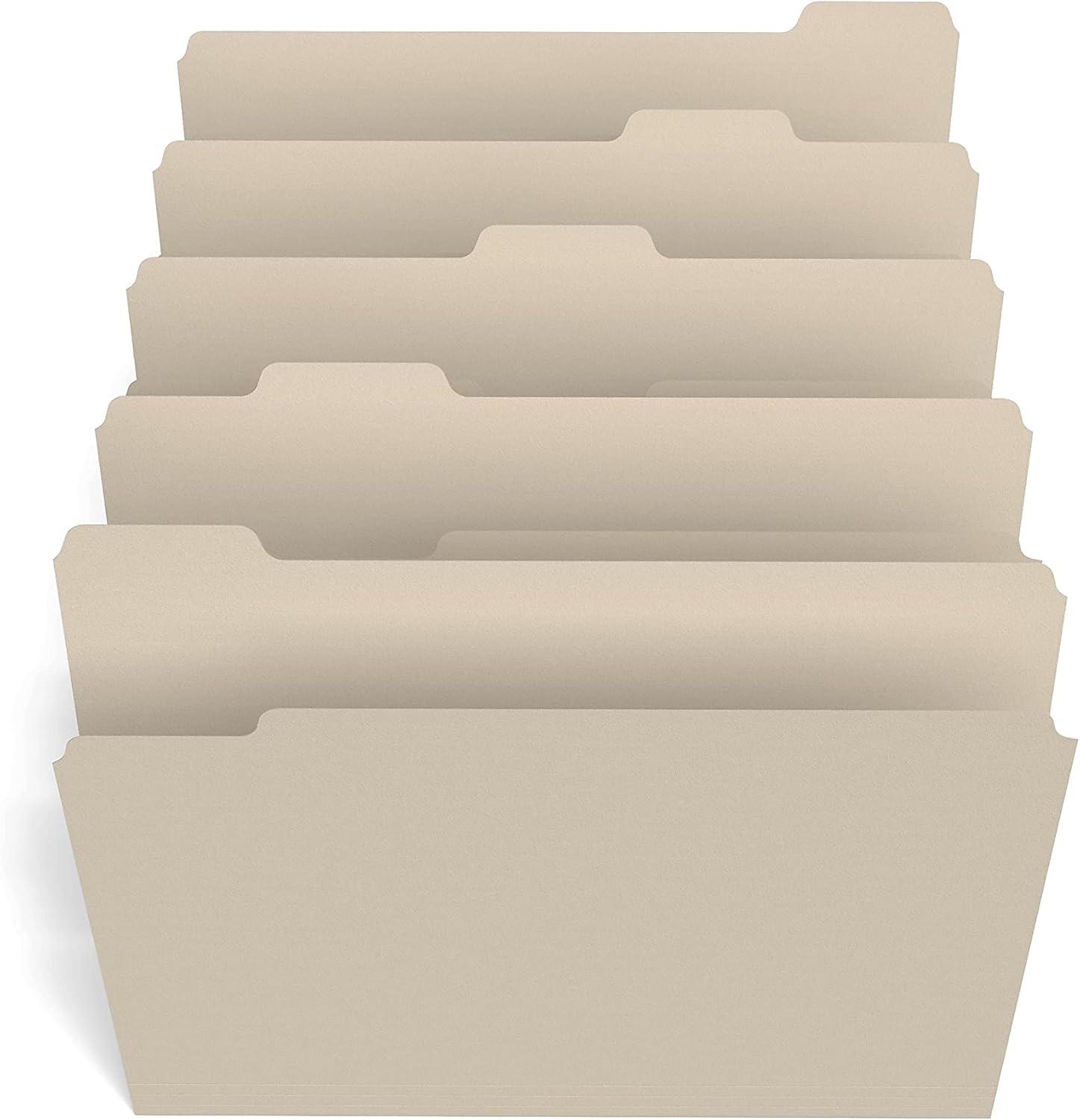 Staples File Folders, Letter Size, 1/5‑Cut Tabs, Manila, Durable Paper Stock, 200/Carton