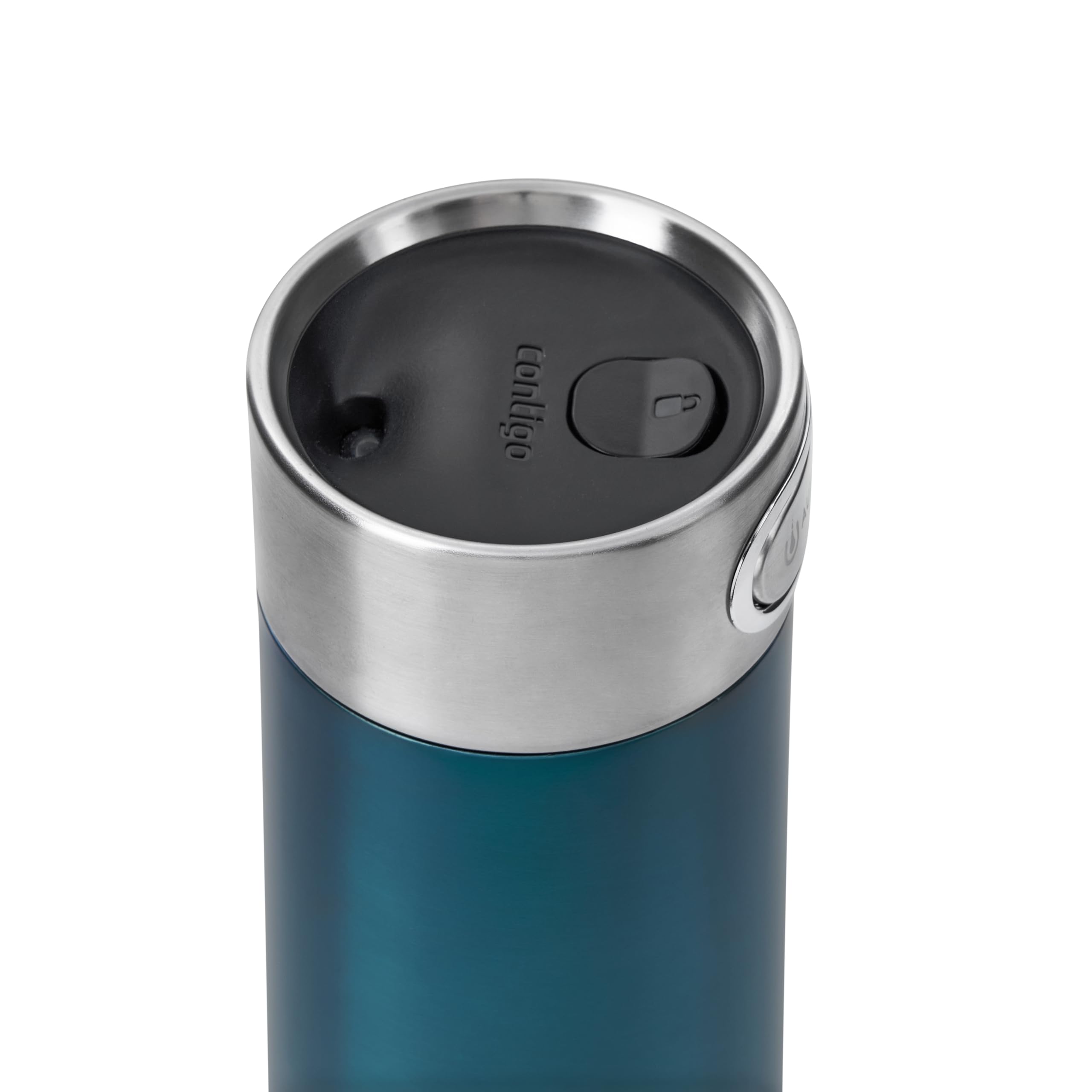 Contigo Thermobecher Luxe Autoseal mit Gravur - Namen Edelstahl Isolierbecher, Reisebecher, Kaffeebecher to Go, auslaufsicher, Easy-Clean-Deckel BPA-frei 360 ml (Biscay Bay)