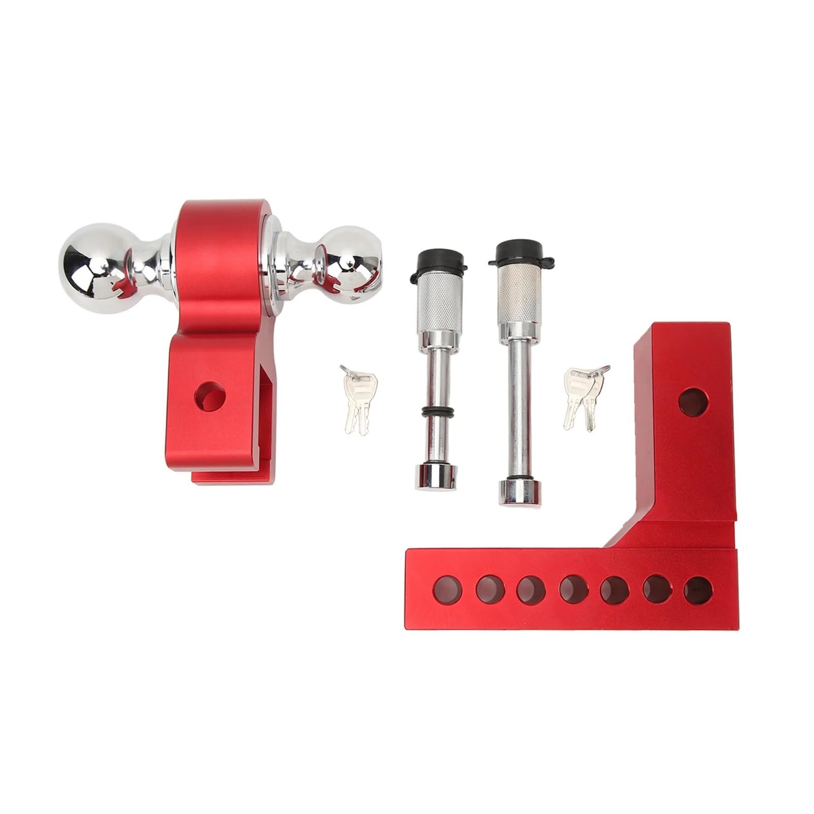 Adjustable Trailer Hitch 6 Inch Drop Rise, 12500 lbs Capacity, Stainless Steel, Compatible with 2 Inch Receiver for Heavy Duty Trucks(D)