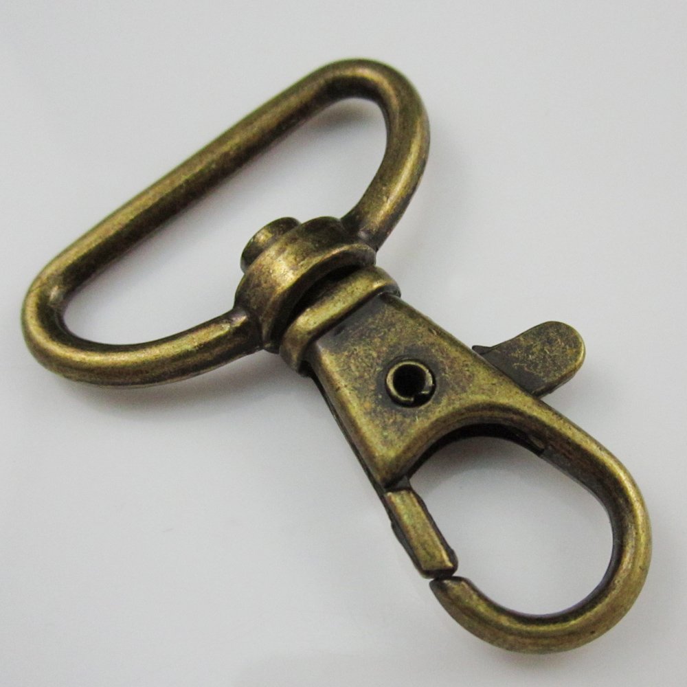 micoshop 20 Pcs Metal SWIVEL CLIPS SNAP Hook Lobster Clasp Buckles for 1" 25mm Ribbons Leather Craft Straps Belts (20 PCS,Bronze)